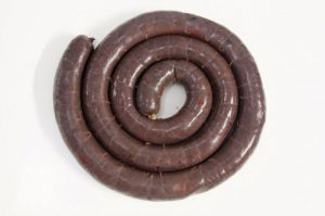 Boudin noir  en 180 Gr  1.60€ la portion soit 8.55€ le kilo